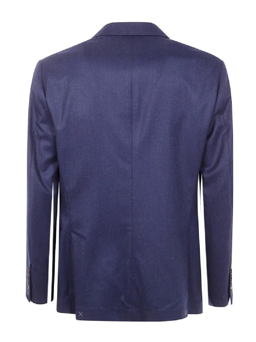 Brunello Cucinelli Tailored Two-button Suit With Contrasting Lining In Blue