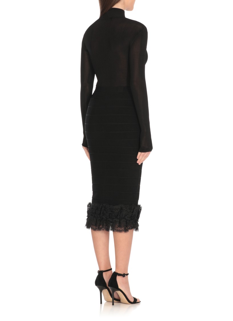 Self-portrait X Christopher Kane Lace-trimmed Cutout Bodysuit