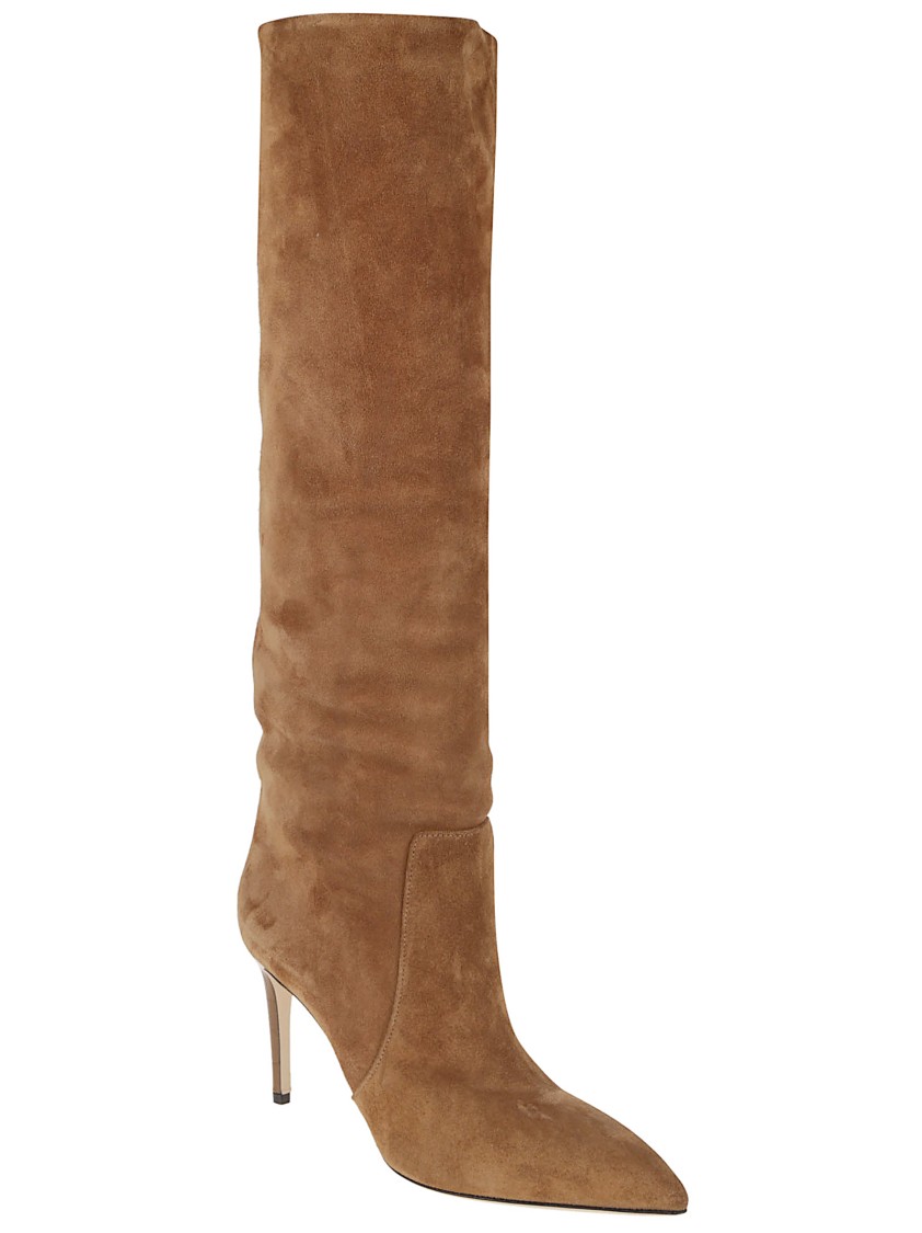 Paris Texas Stiletto Suede Boot In Brown
