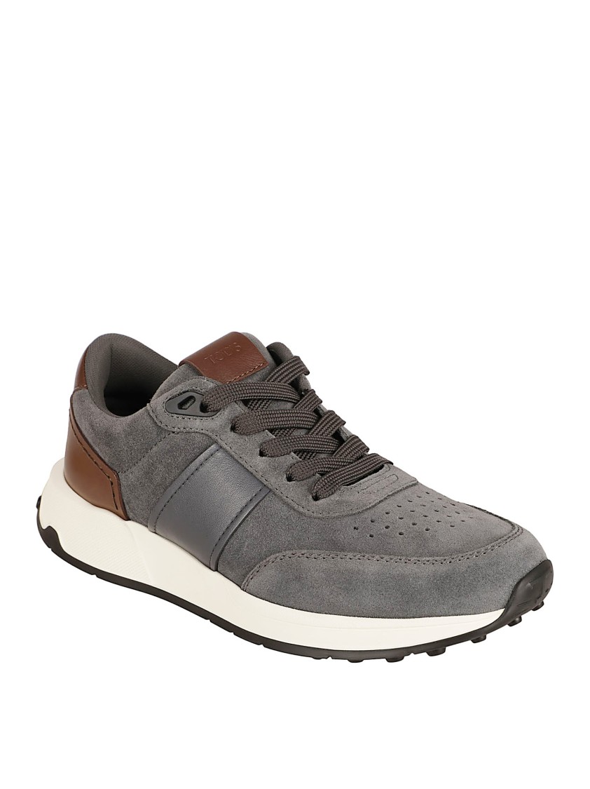 Tod's Ergonomic Grey Sneakers With Suede In Gray
