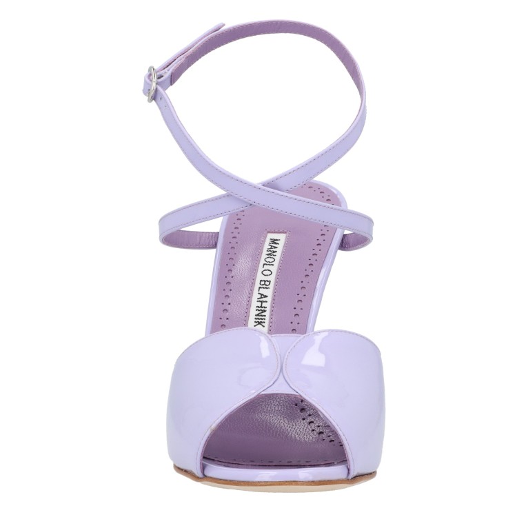 サンダル・ミュール Manolo Blahnik Hourani 105 Sandal Purple Manolo Blahnik Hourani 105 Sandal Purple Leather ref.1598064