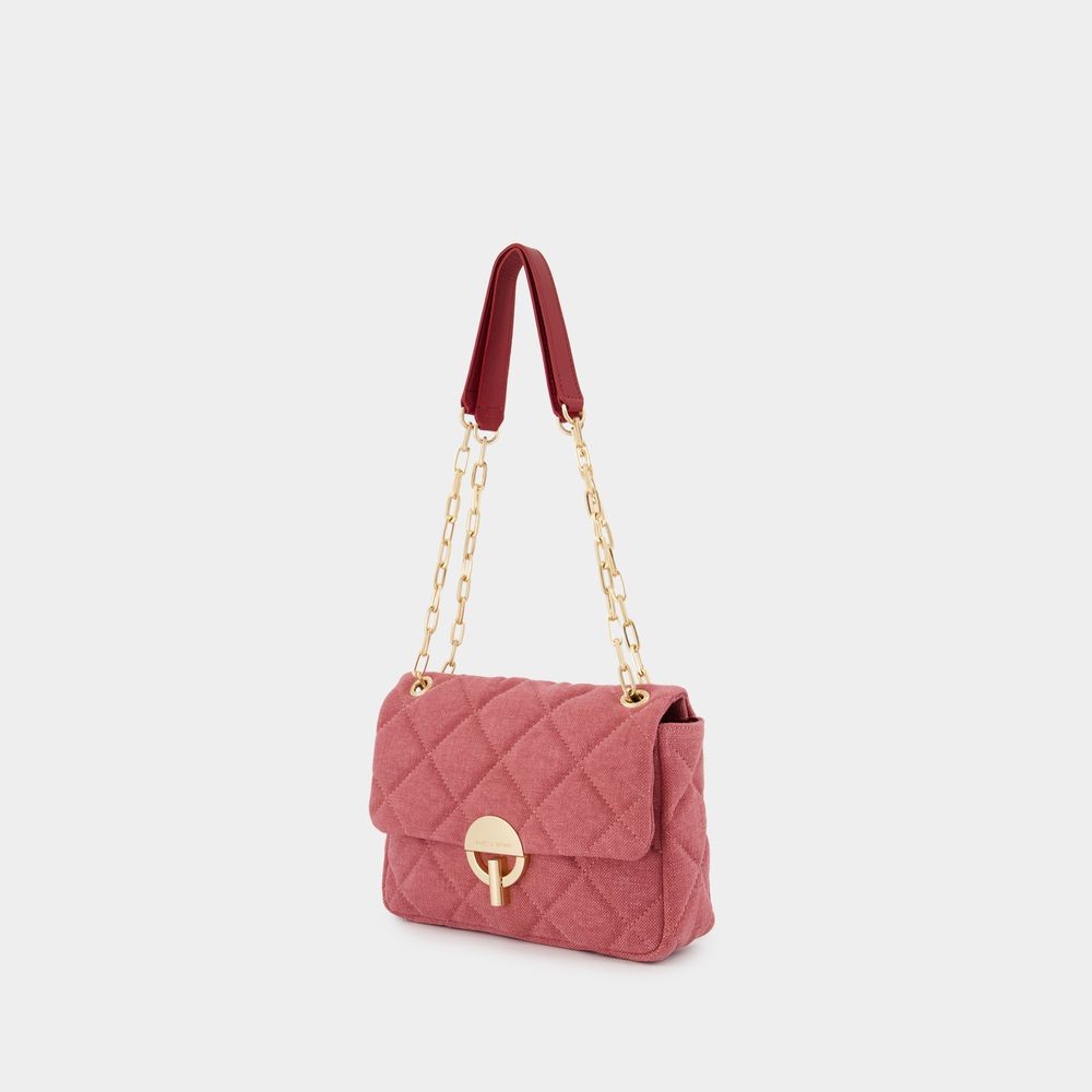 Shop Vanessa Bruno Grand Moon Bag - Linen - Pink
