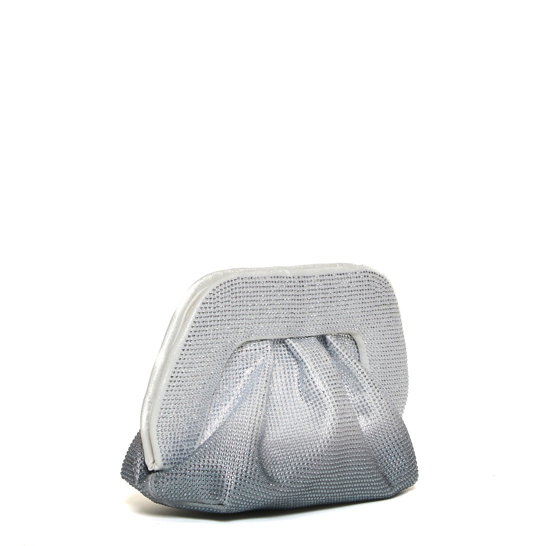 Themoirè Clutch Strass Degrade Silver Smoke With Micro Strass Detail In Silver