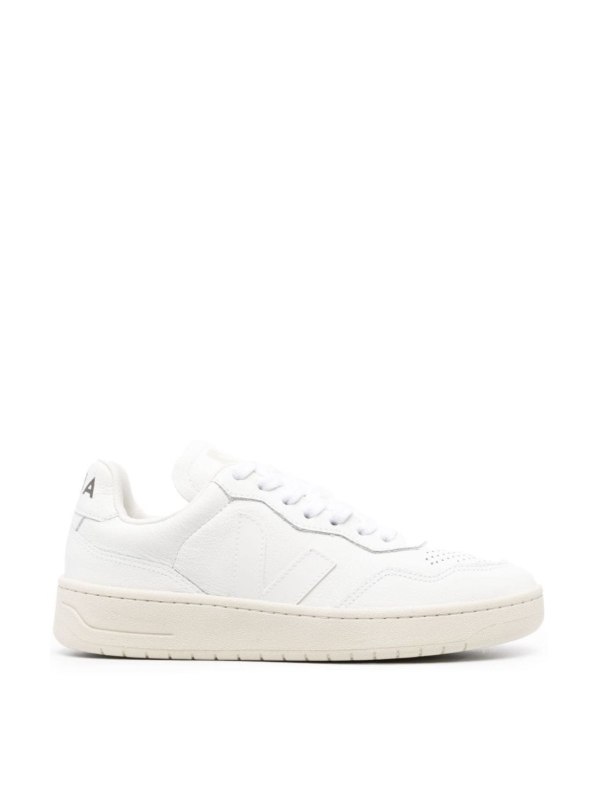 Veja V-90 O.t. Leather Sneakers In White