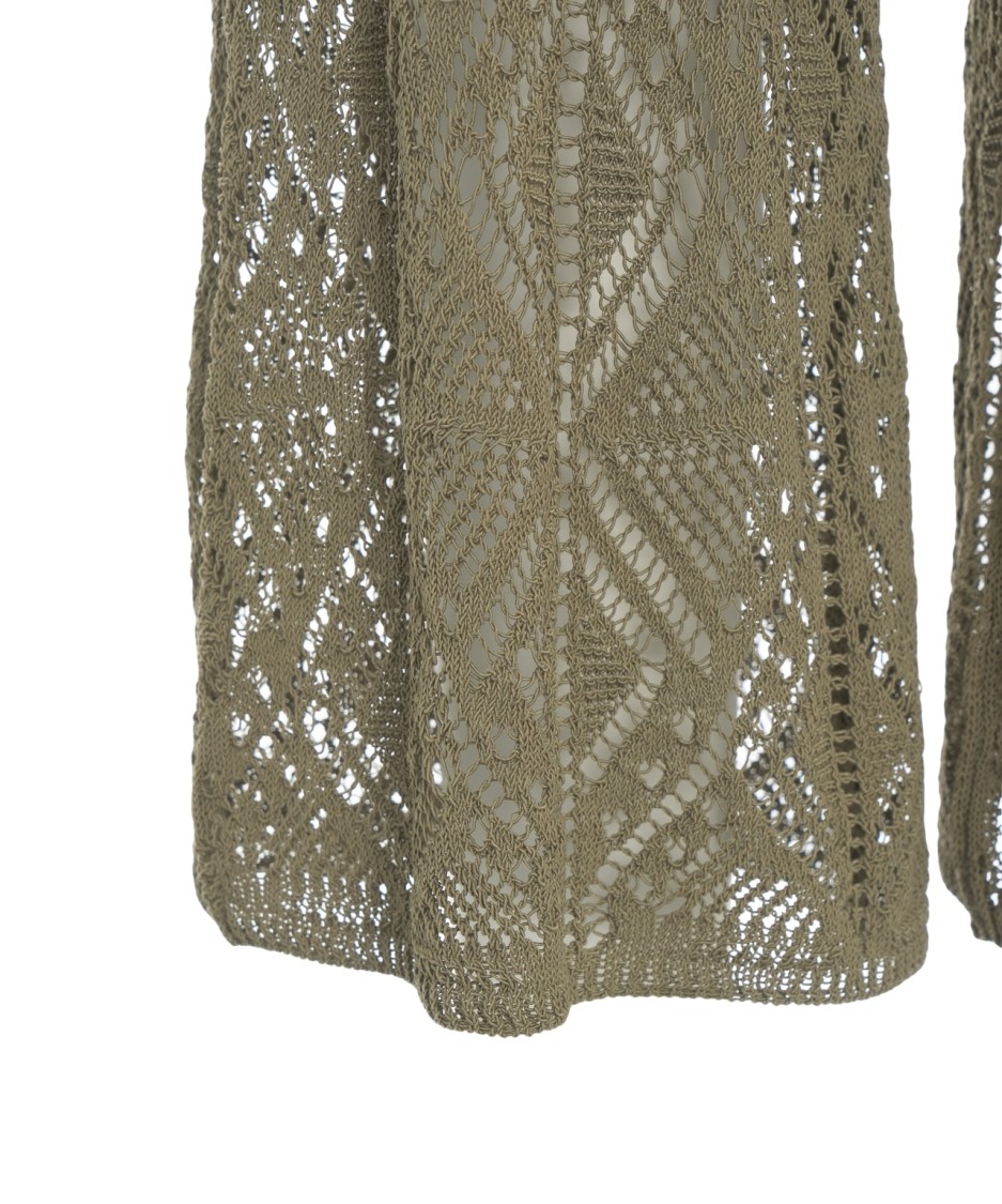 Shop Liu •jo Liu Jo Flared Cropped Crochet Pants With Rhinestone Detail
