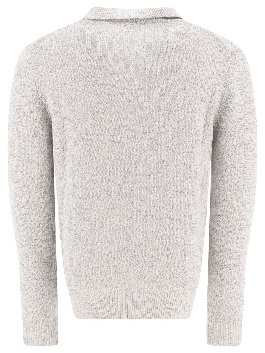 Zanone Textured Knit Polo Shirt In Soft Cotton-polyamide Blend In Gray