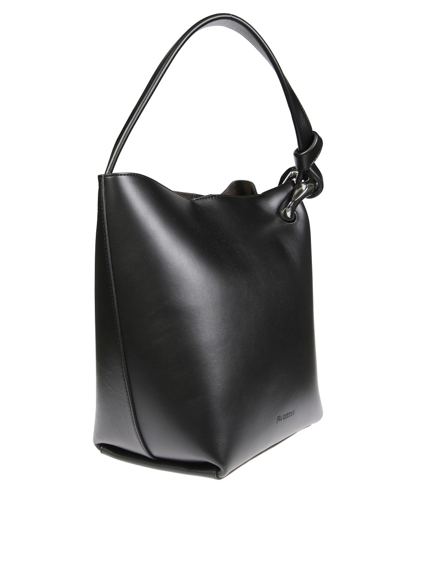 Jw Anderson Borsa A Secchiello In Pelle Nera Donna In Black
