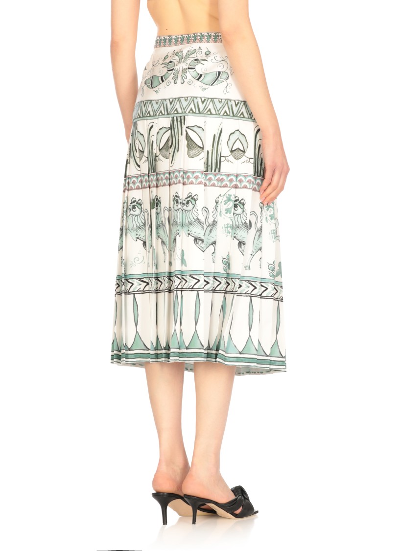 Shop Fabiana Filippi White Silk Skirt