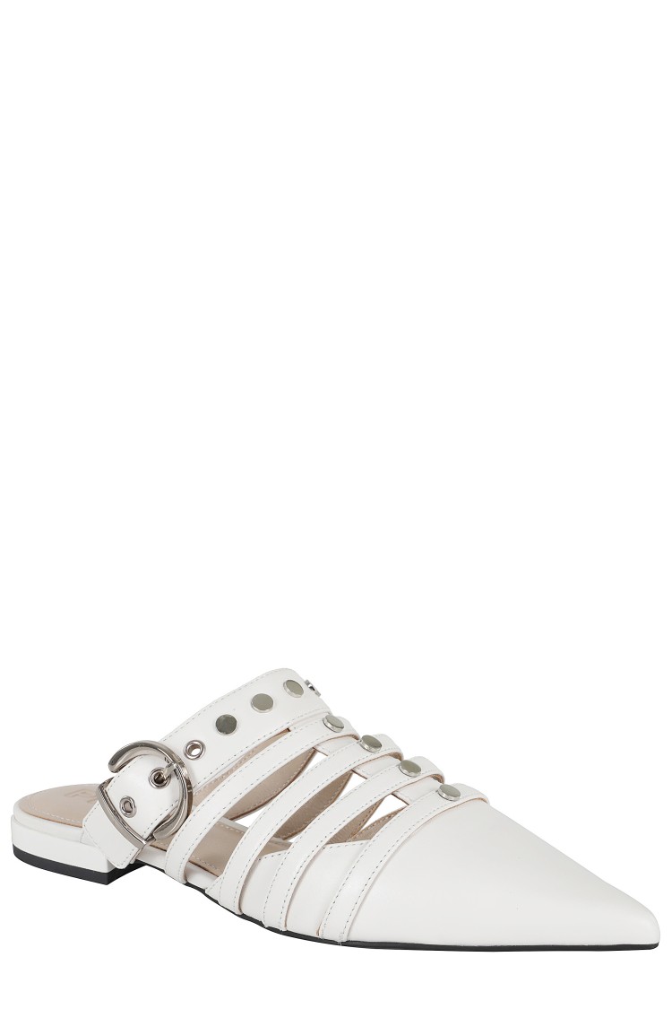 Shop Pinko Pointed-toe Sabot With Cut-out Insert In White