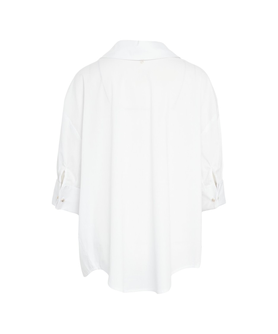 LIU •JO LIU JO POPLIN SHIRT WITH CONCEALED BUTTON FRONT