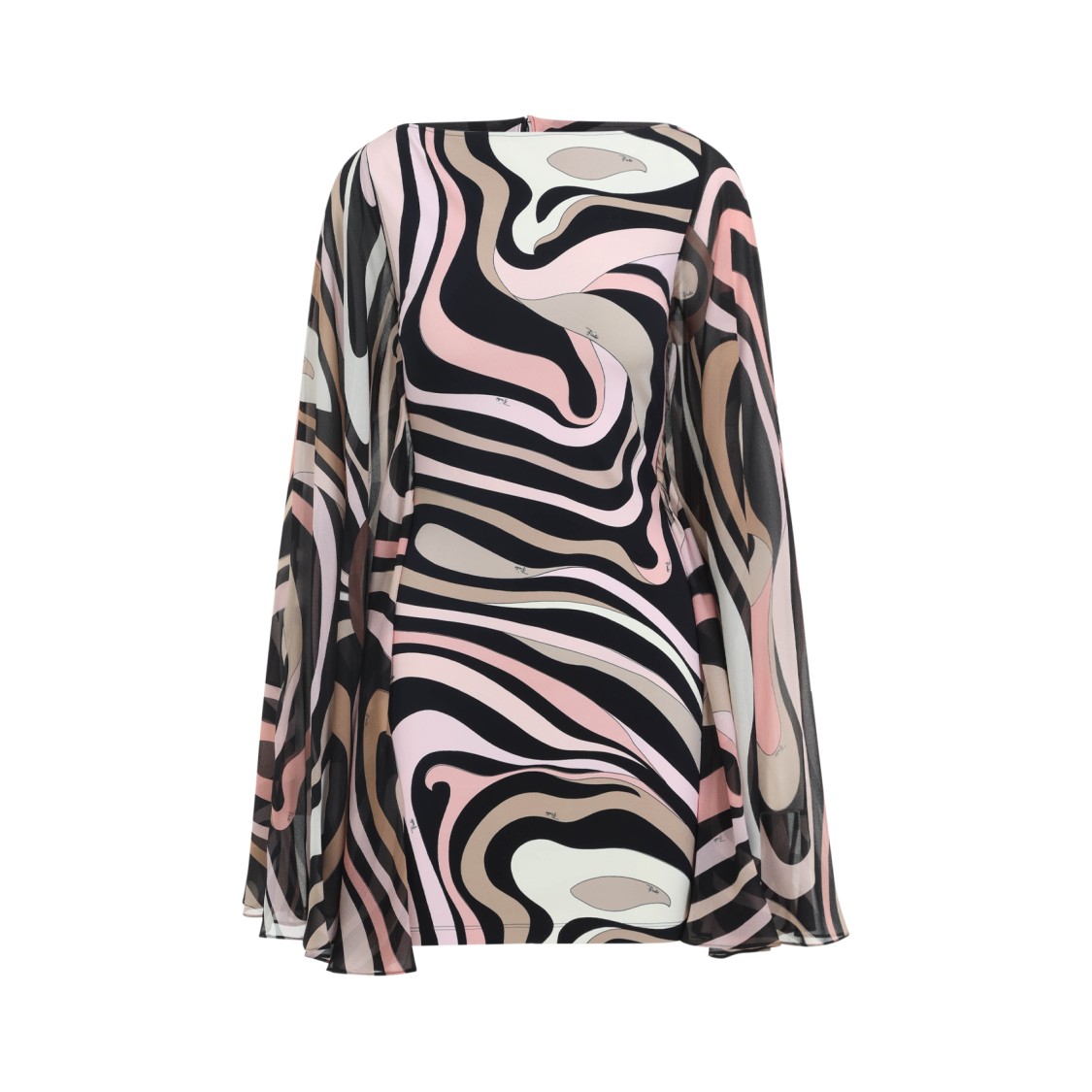 Pucci Silk Marmo Print Kaftan Mini Dress