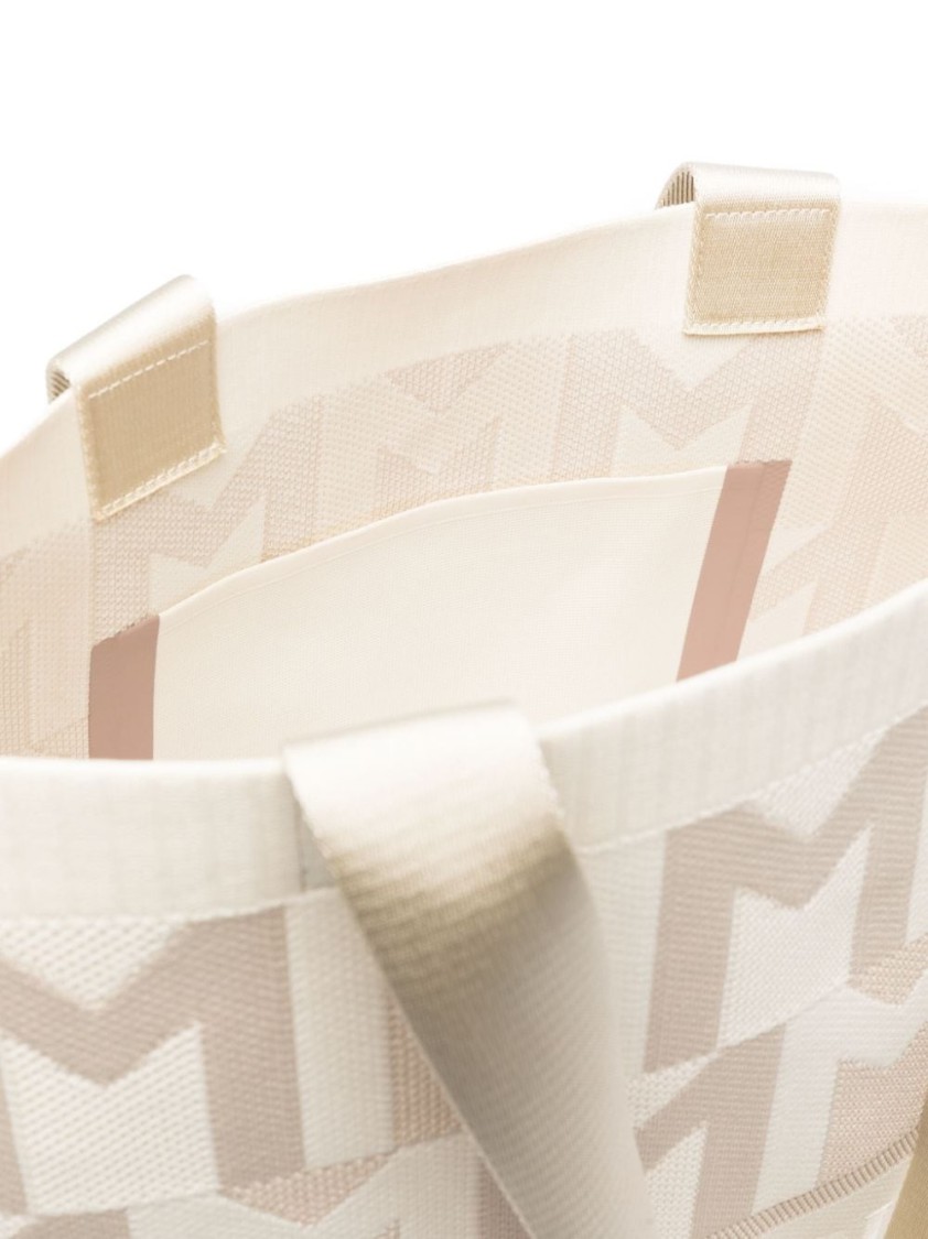 Shop Moncler Knit Tote Bag In White