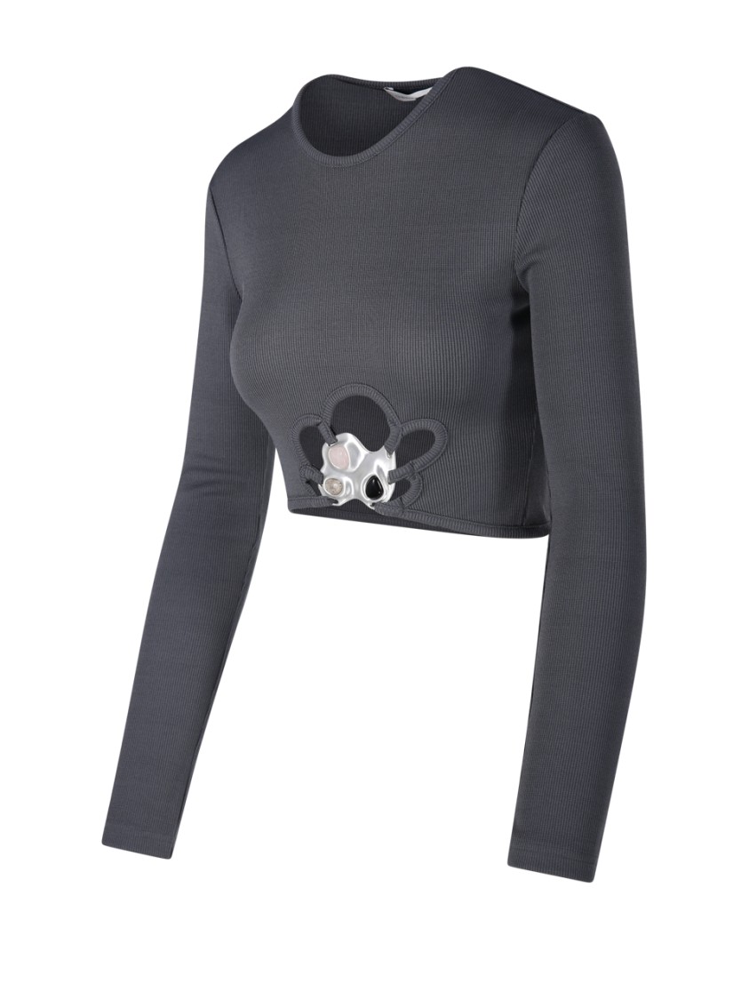 Christopher Esber Stone Cropped Top Trio In Grey