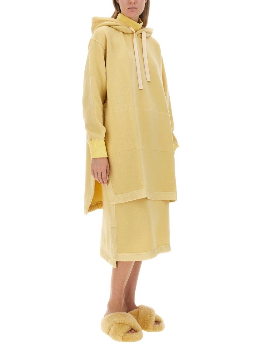 Jil Sander Relaxed-fit Oversized Hoodie With Drawstring Closure In Yellow