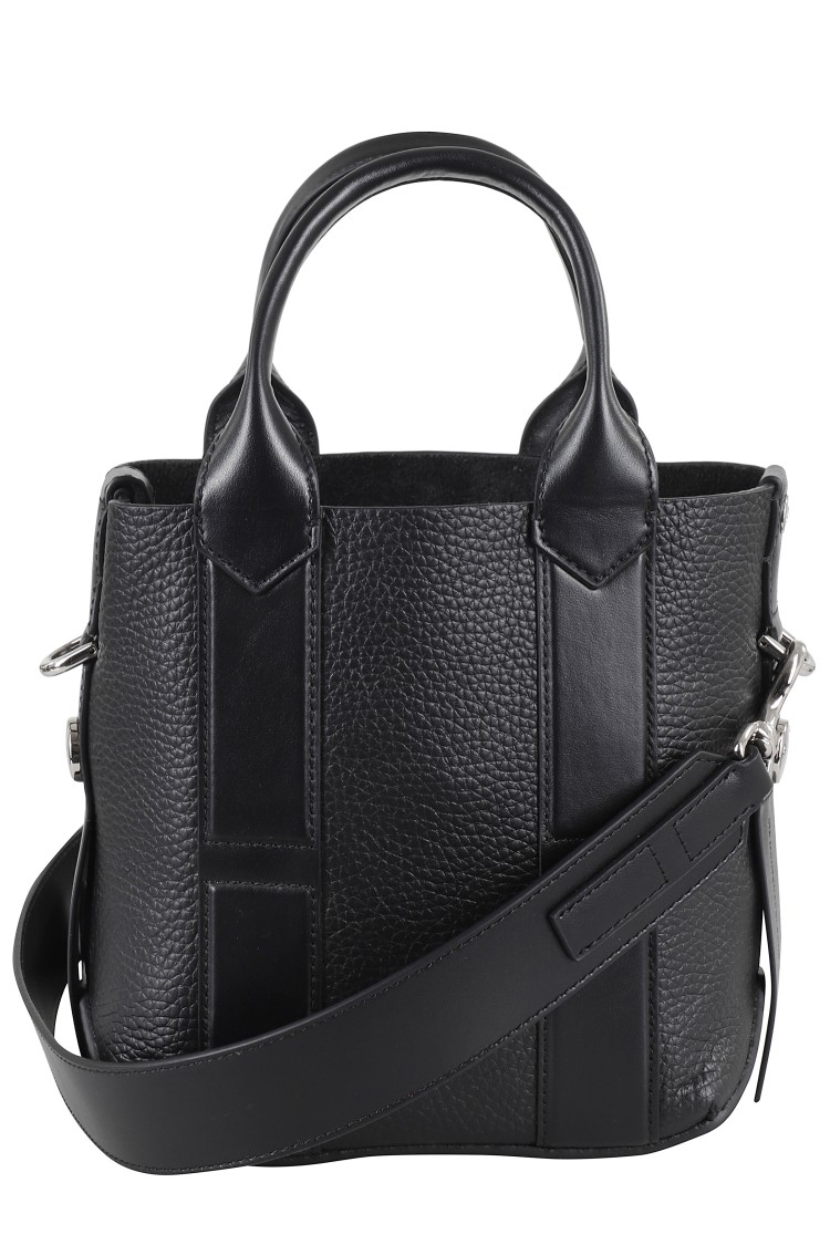 Shop Hogan Script Shopping Bag In Black