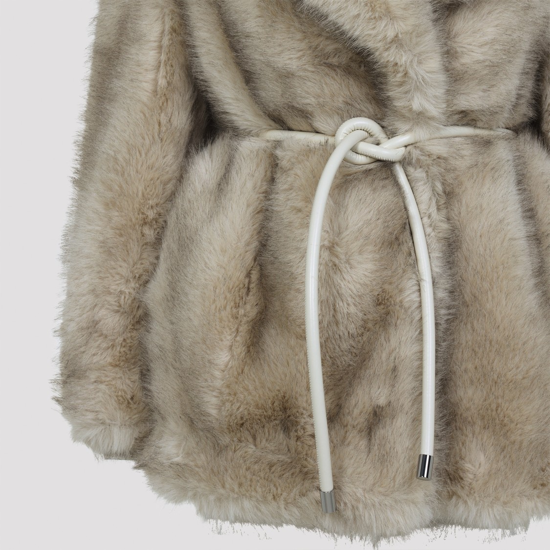 Sportmax Plush Mid-length Coat In Neutral