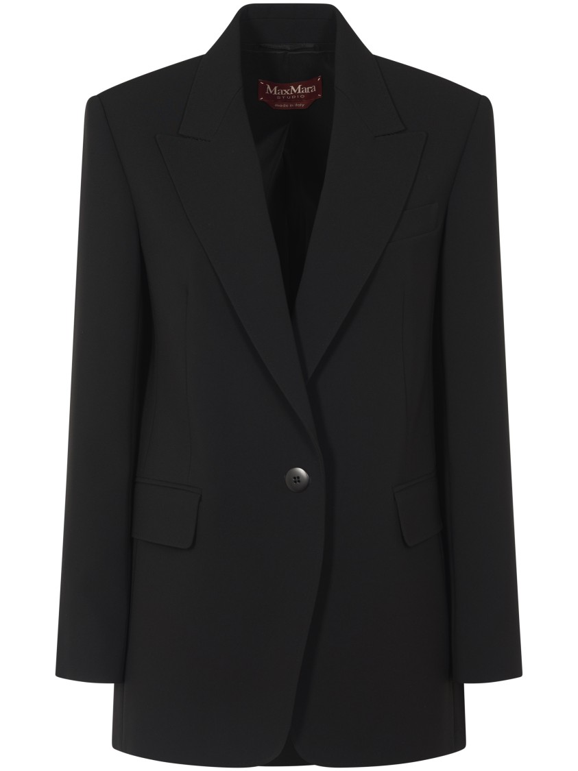 Max Mara Tailored Black Jacket With Structured Silhouette In Black