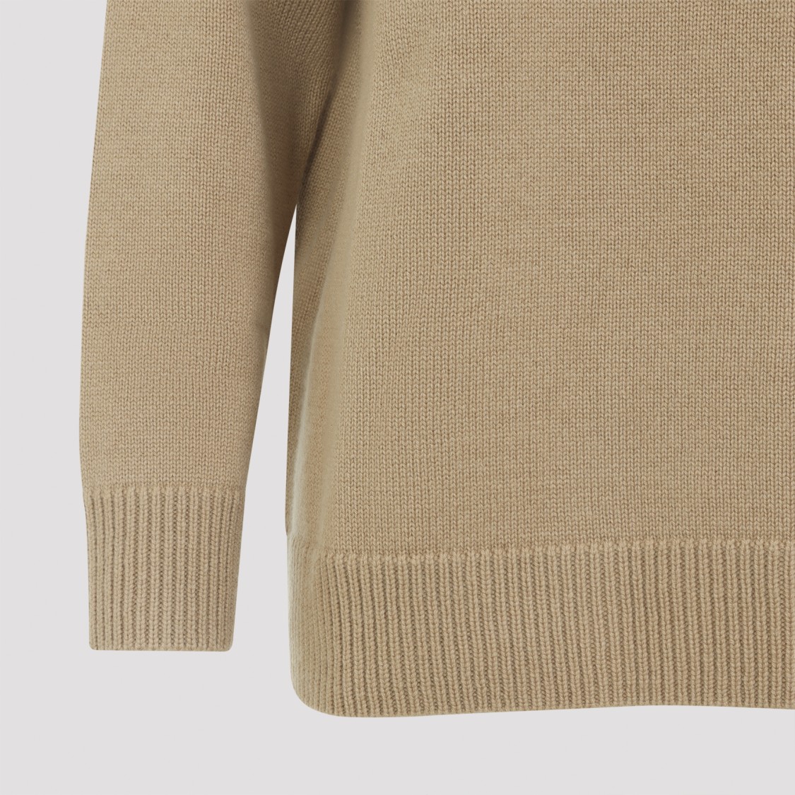 Max Mara Relaxed Fit Knit Sweater With Hood In Brown