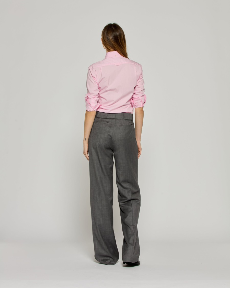 Serena Bute Wool Pleated Trouser - Dark Grey In Grey