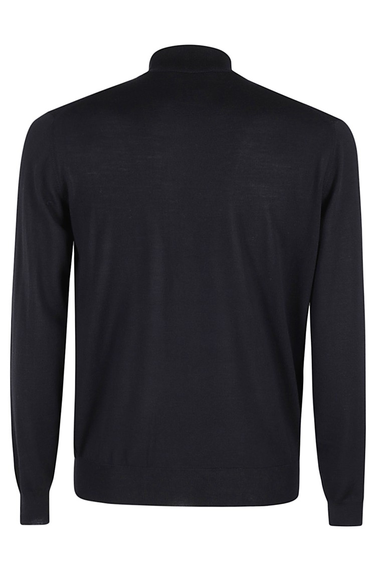 Filippo De Laurentiis High Collar Merino Wool Pullover In Blue