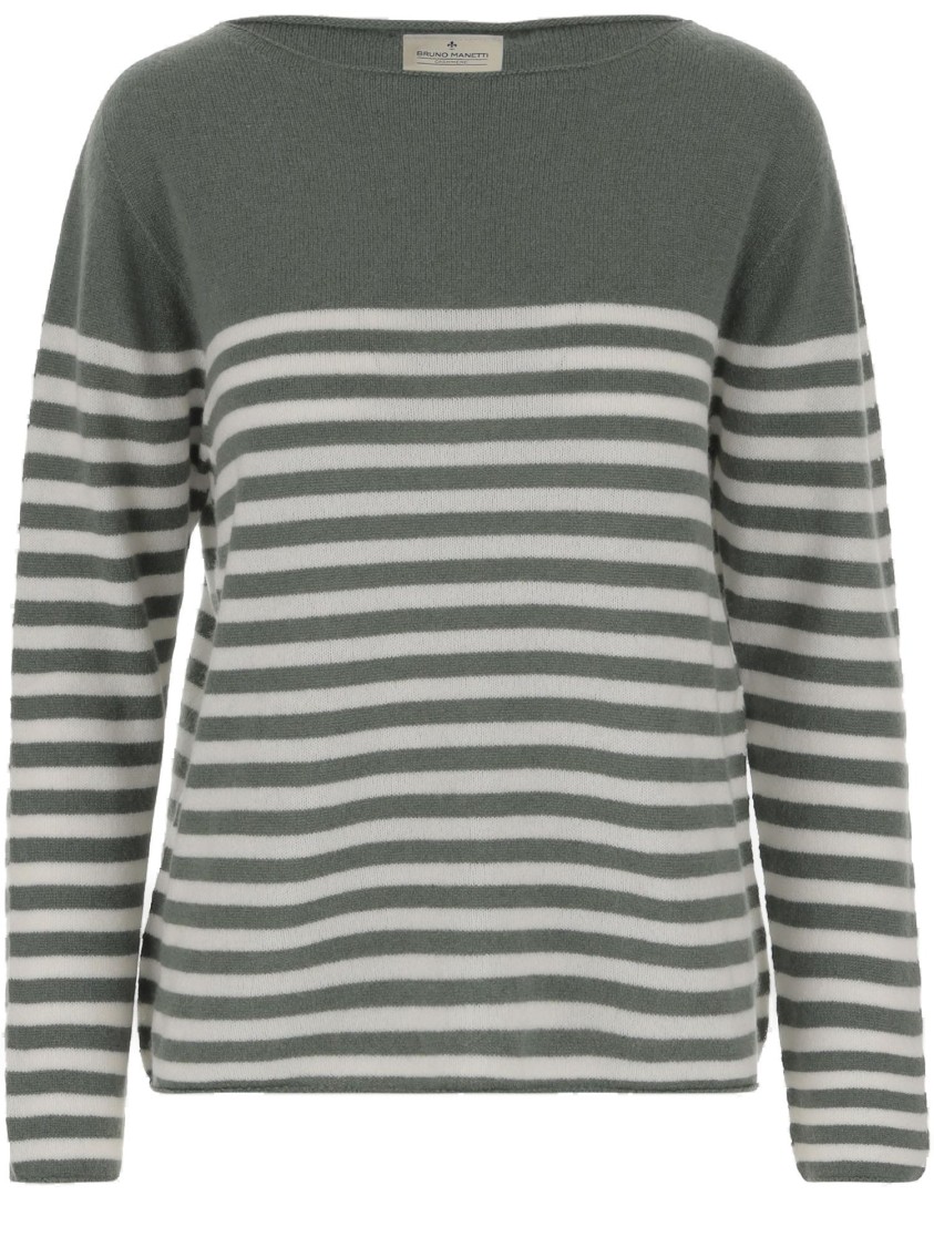 Bruno Manetti Cashmere Sweater With All-over Striped Pattern