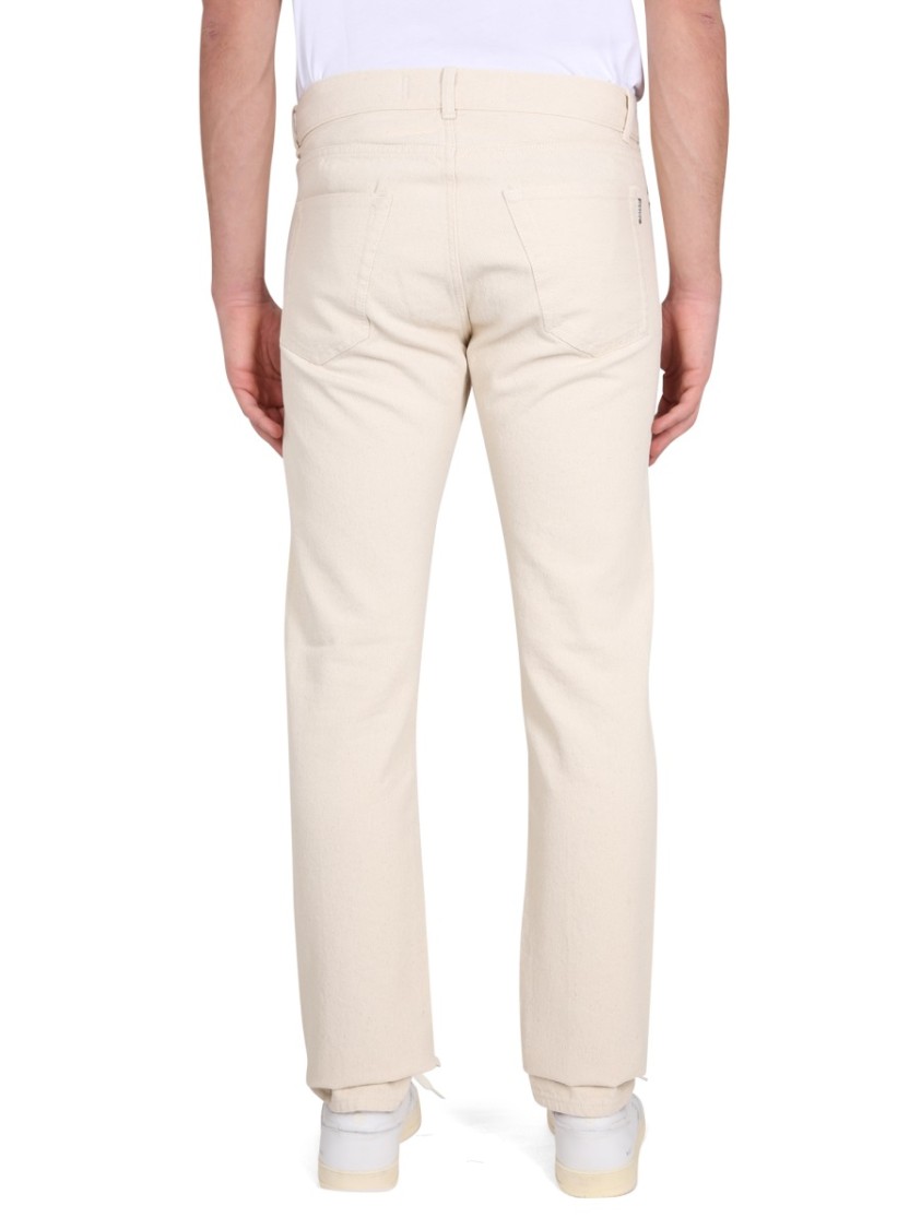 Shop Aspesi Straight-leg Denim Jeans With Button