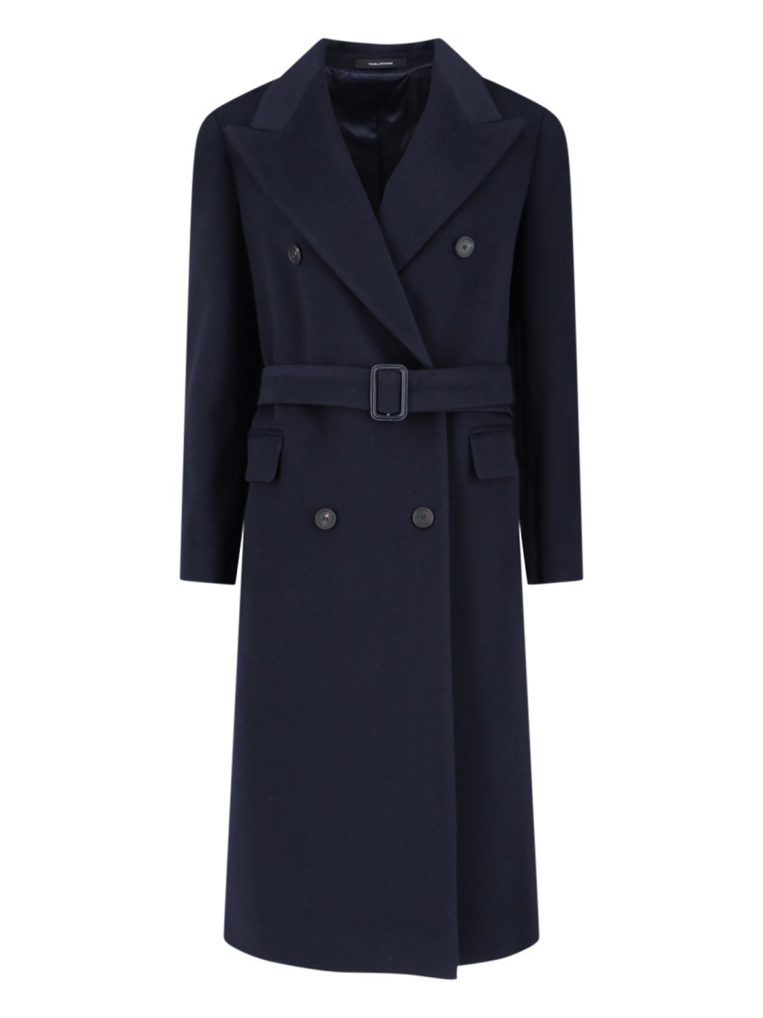 Tagliatore Structured Double-breasted Jacket With Flap Pockets In Black