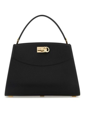 Salvatore Ferragamo Black Canvas Large Tt Sign Shopping Bag Salvatore Ferragamo Black Canvas Large Tt Sign Shopping Bag