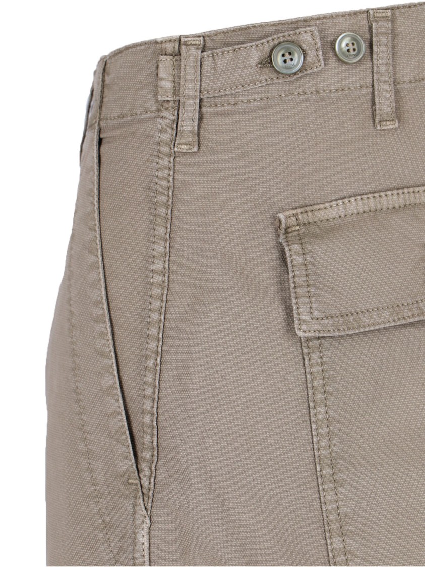 Cruna Beige Straight-leg Trousers With Button Closure