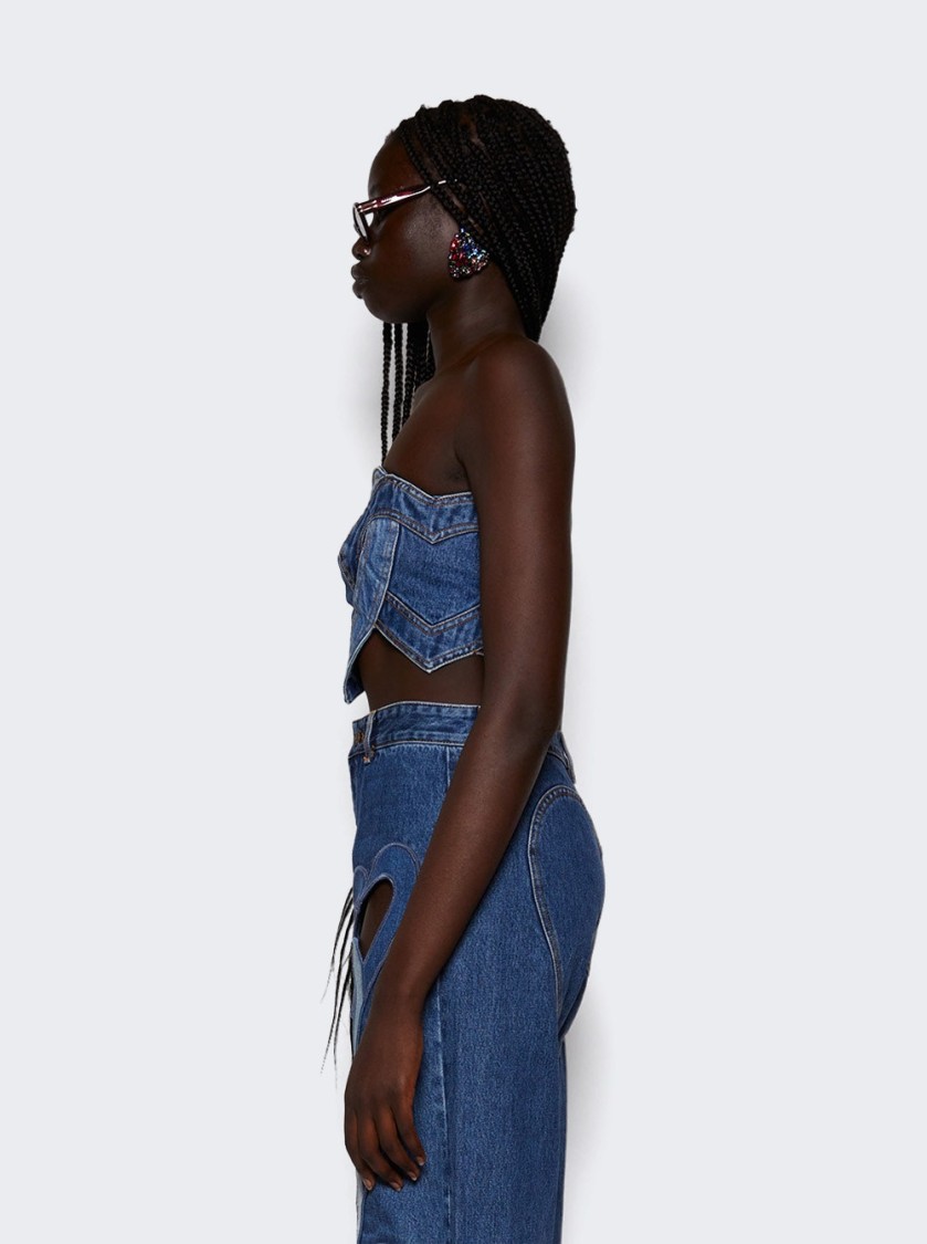 Area Patchwork Heart Bandeau Medium Wash