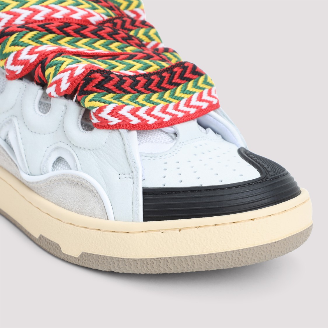 Lanvin Exaggerated Silhouette Leather And Rubber Sneakers