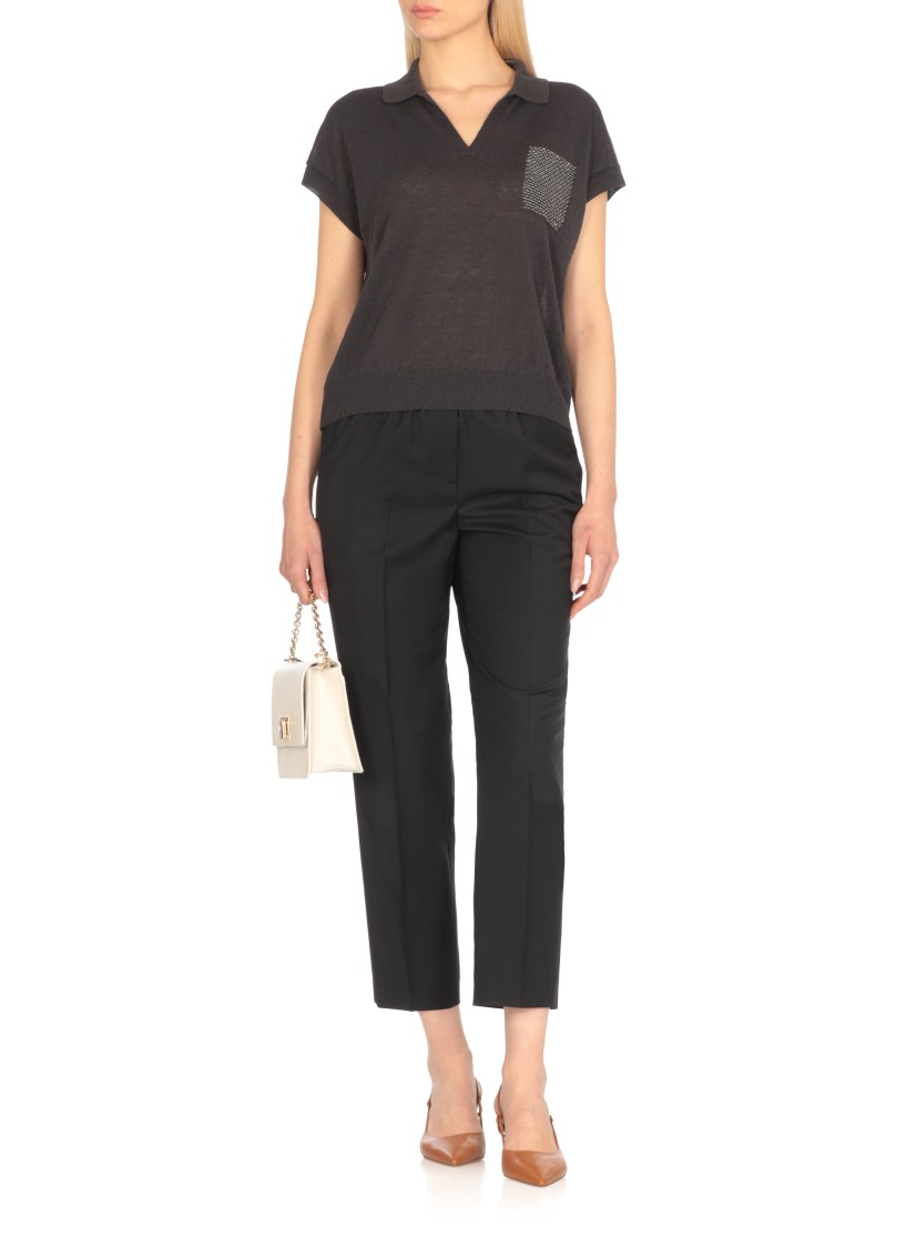 Shop Peserico Blue Linen And Cotton Sweater