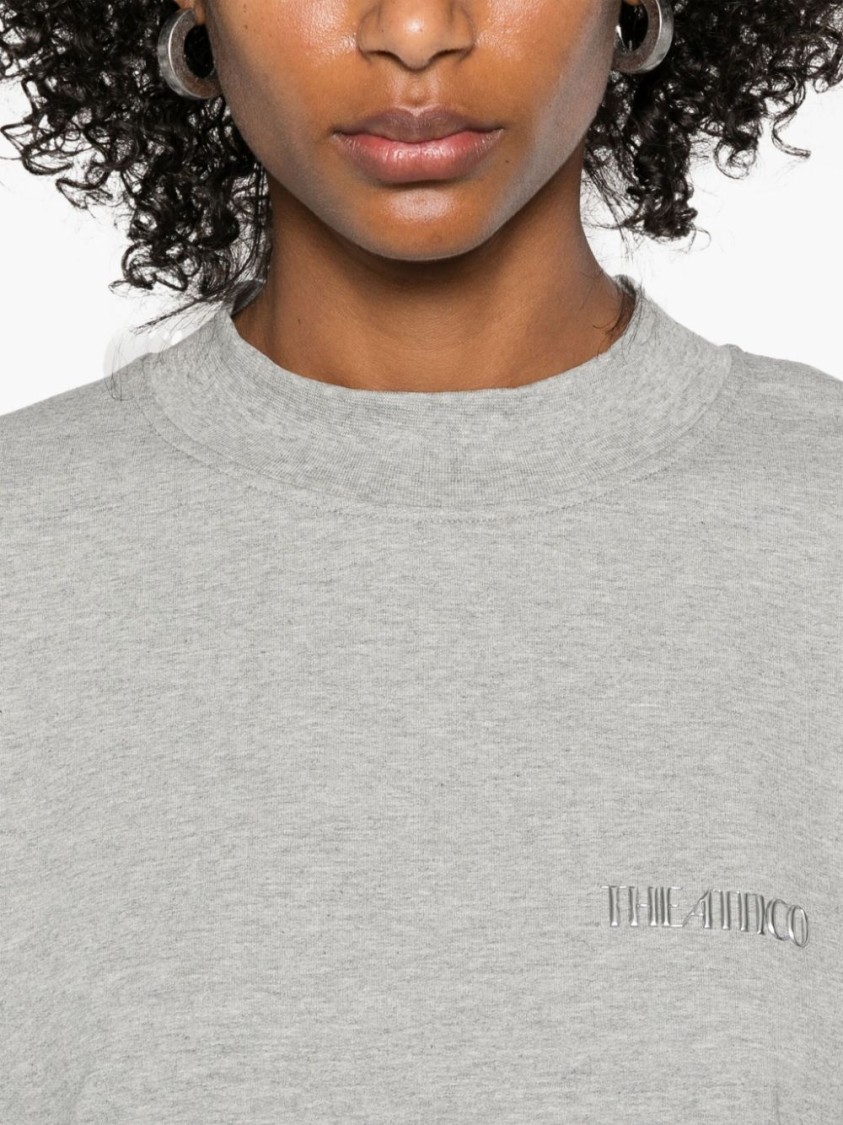 Shop Attico The Relaxed Fit Grey Midi Dress In White
