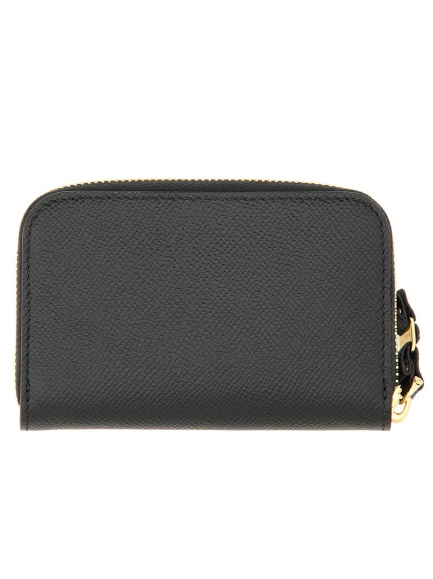 Ferragamo Bow Detail Textured Finish Card Holder In Black
