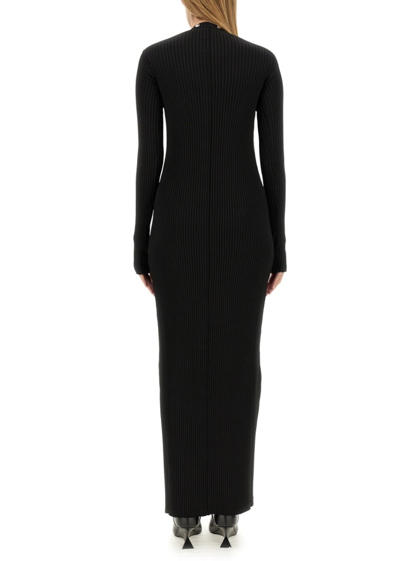 Attico Black Viscose Long Cardigan In Black