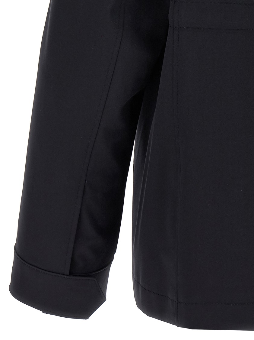 Pal Zileri Utility Jacket With Front Pockets And High Collar In Black