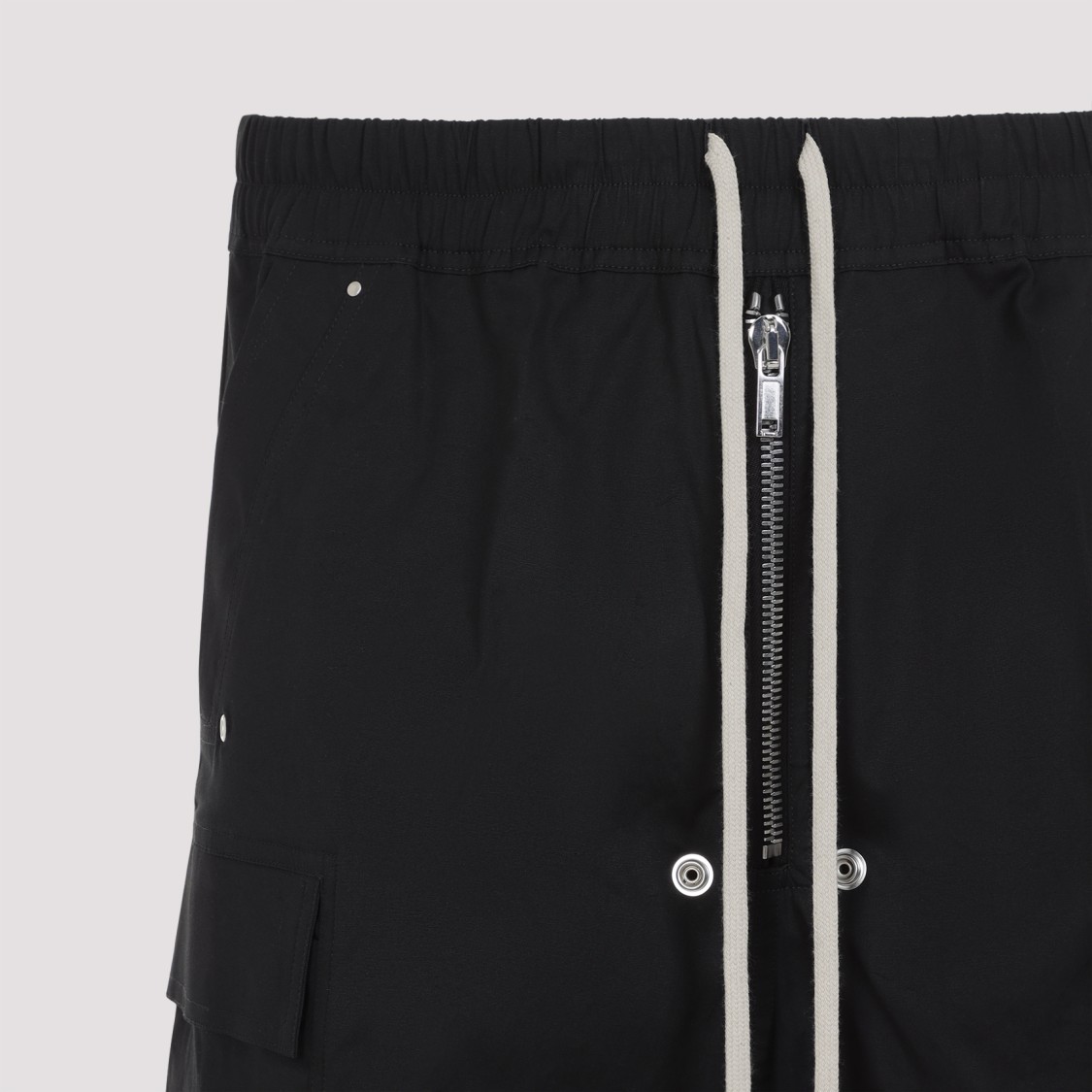RICK OWENS RICK OWENS BLACK COTTON CARGOBELAS PANTS