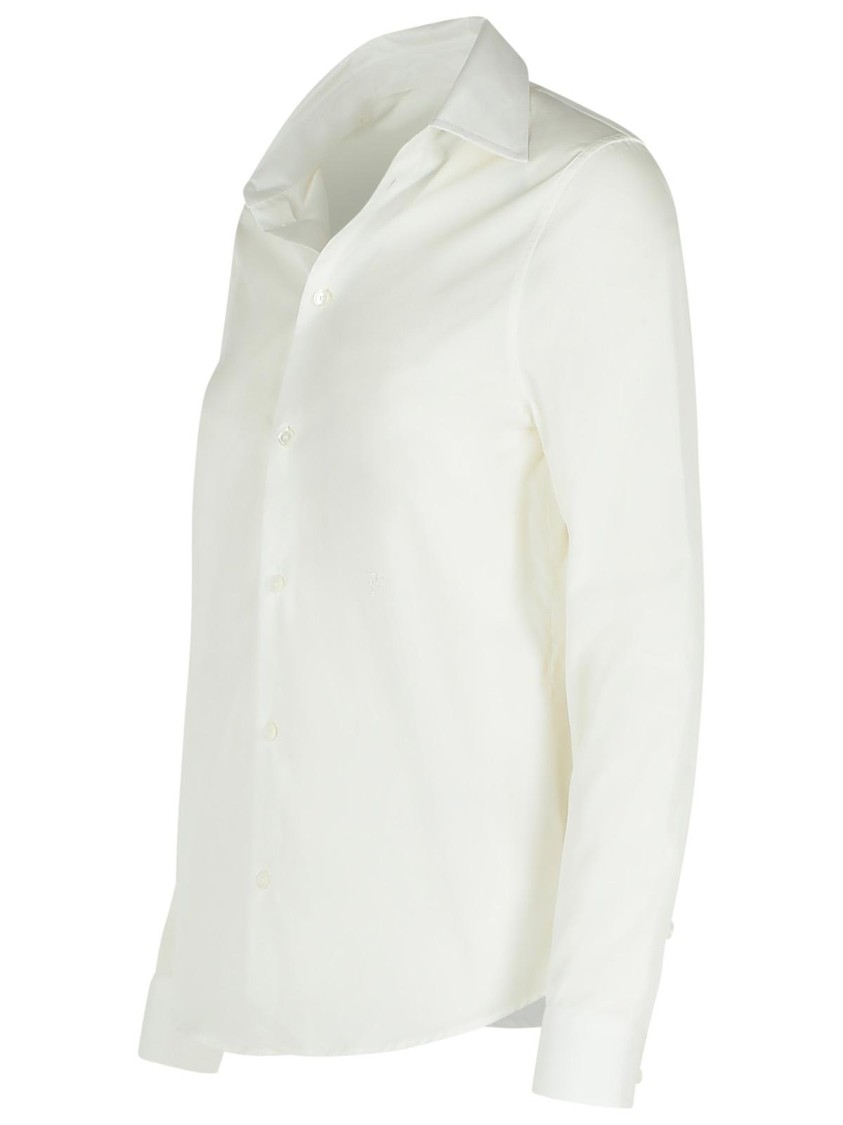Shop Burberry 'string' White Cotton Shirt
