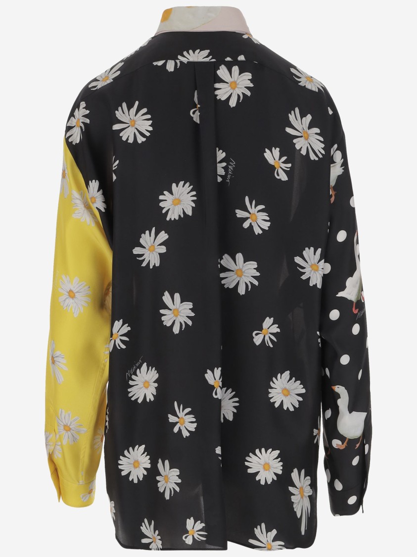 Moschino Oversized Mixed Print French Collar Long Sleeves