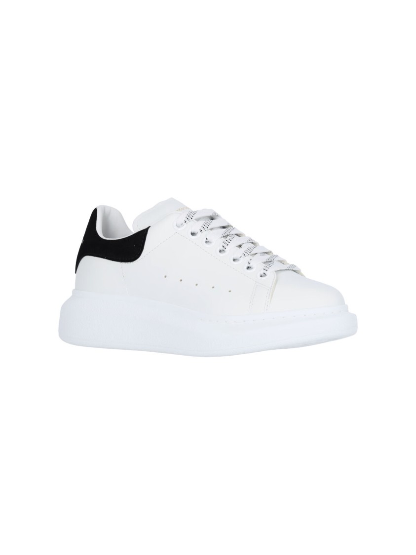 Alexander Mcqueen White Sneakers With Logo On The Tongue And Logo Lettering On The Rear In Leather W