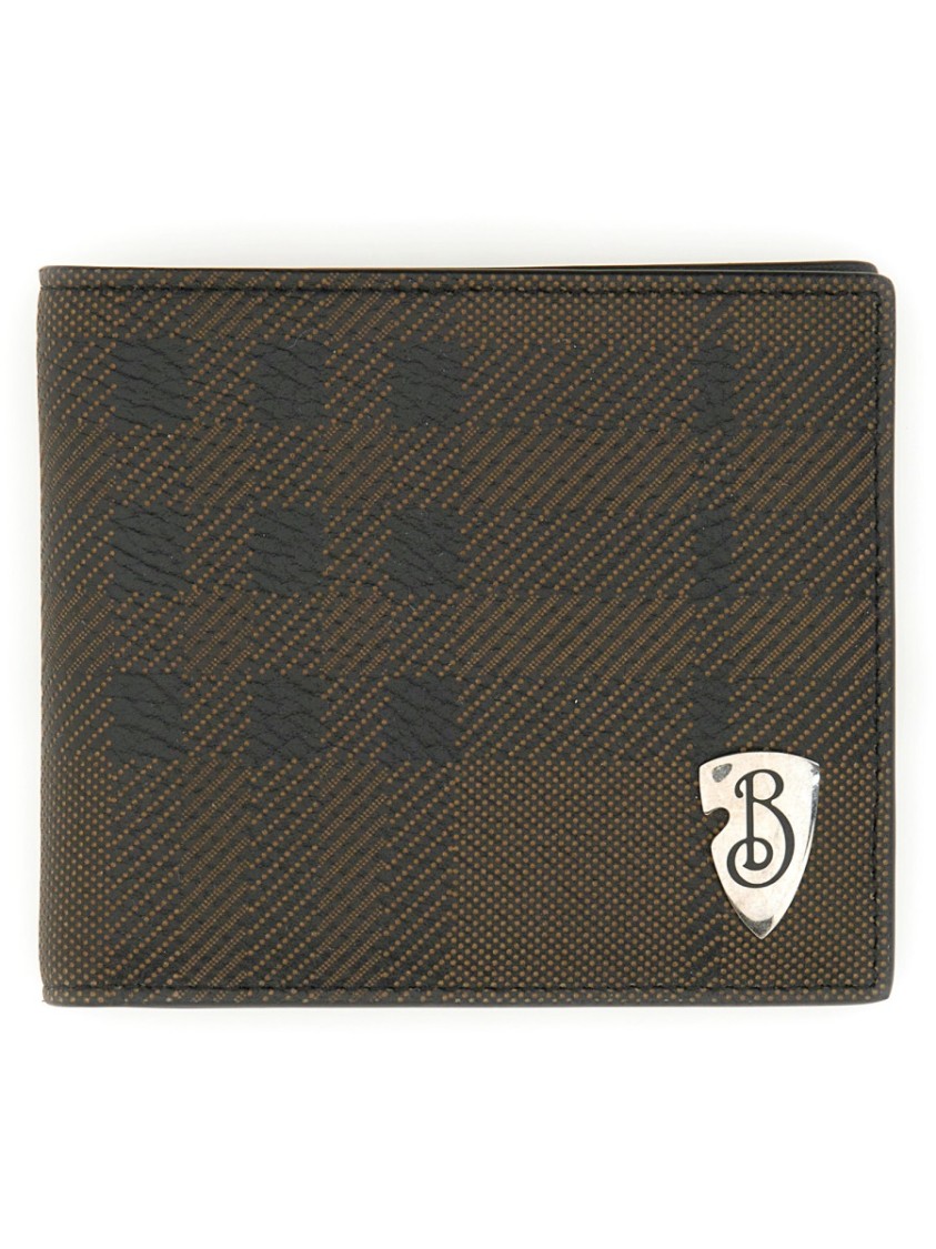 Shop Burberry Brown Calf Grain Leather Wallet In Grey