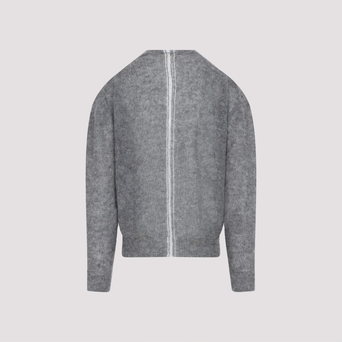 Mordecai Grey Melange Mohair Crewneck Sweater In Gray