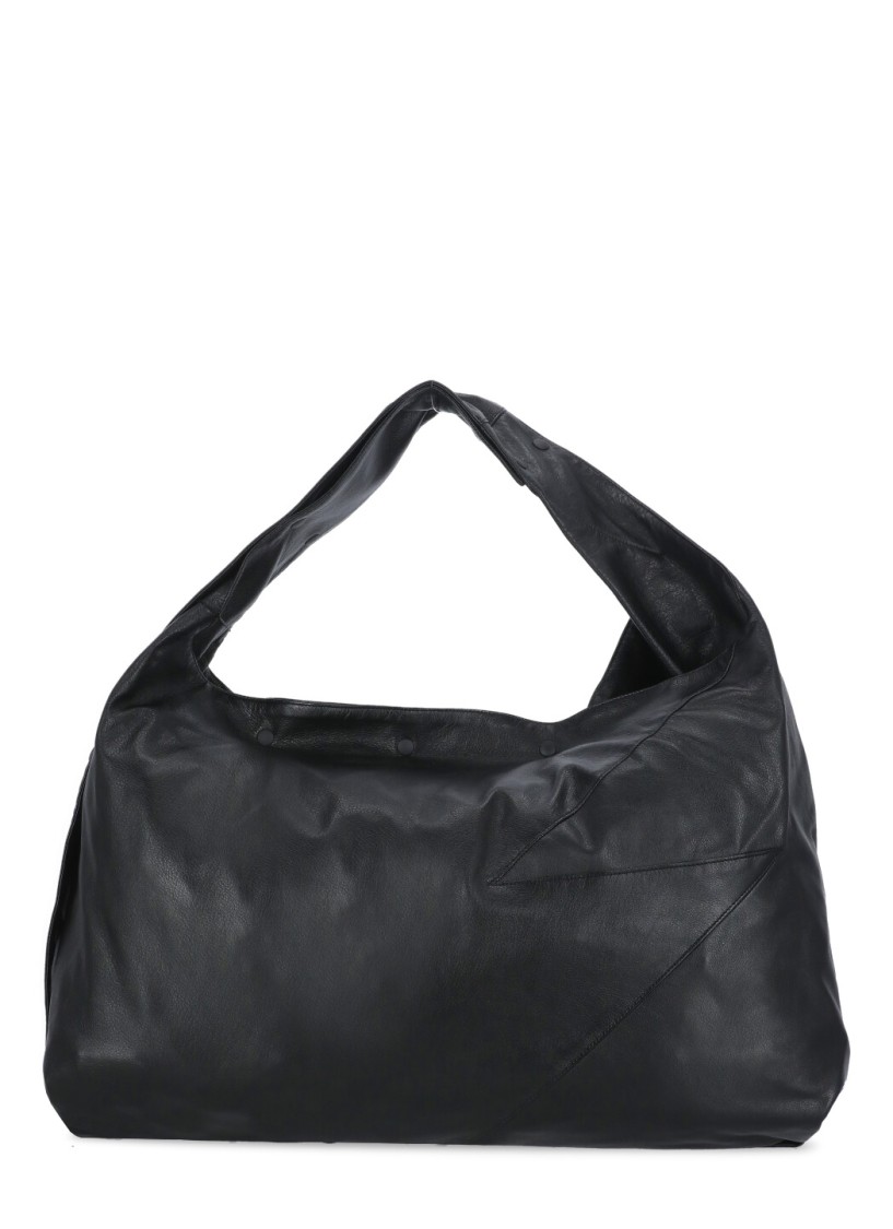 Discord X Yohji Yamamoto Black Leather Shoulder Bag In Black