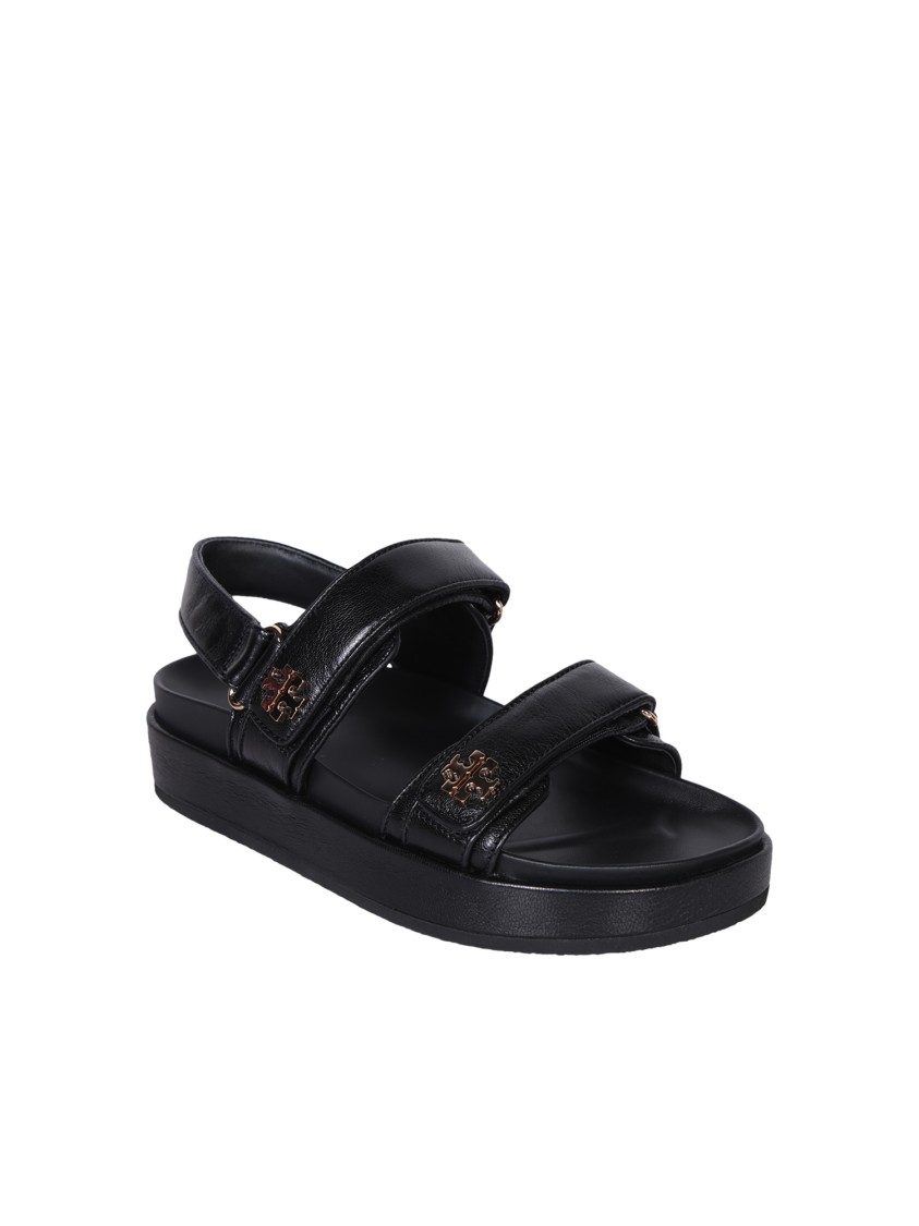 Tory Burch Kira Leather Dual-band Sport Sandals In Black