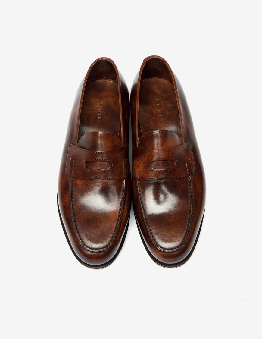 John Lobb Hand-sealed Brown Calf Leather College Loafer In Black