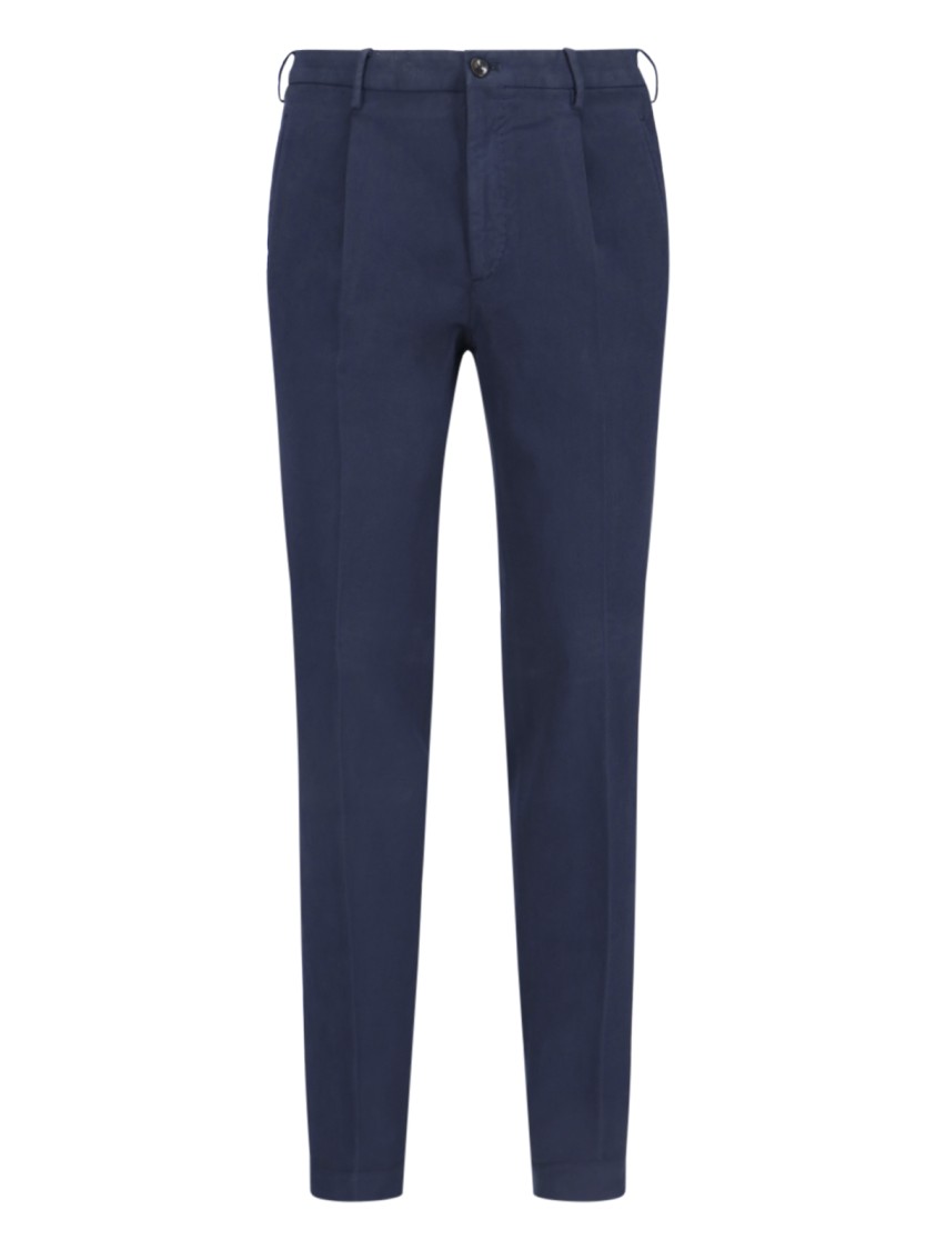 Incotex Straight Leg Trousers With Pockets And Loops In Blue