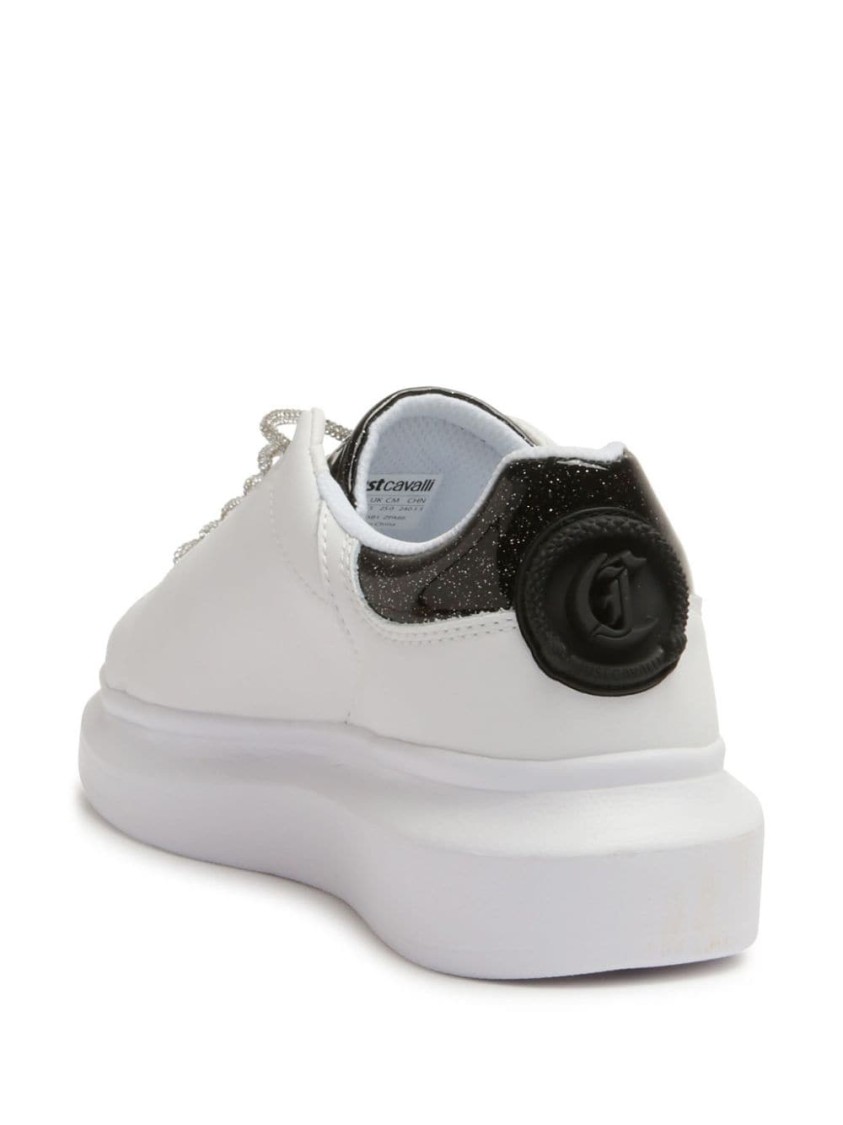 JUST CAVALLI JUST CAVALLI ELEVATED PLATFORM SNEAKERS WITH MATERIALS AND DETAILING