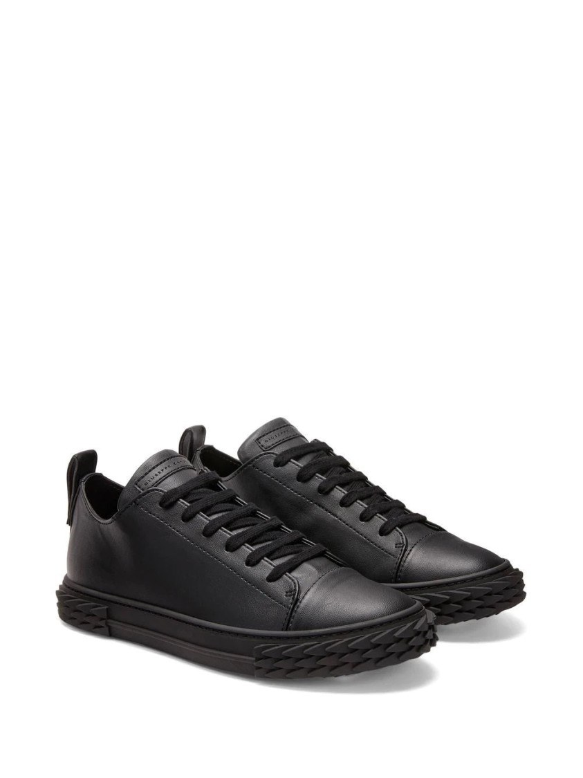 Giuseppe Zanotti Black Sneakers With Textured Rubber Sole In Black