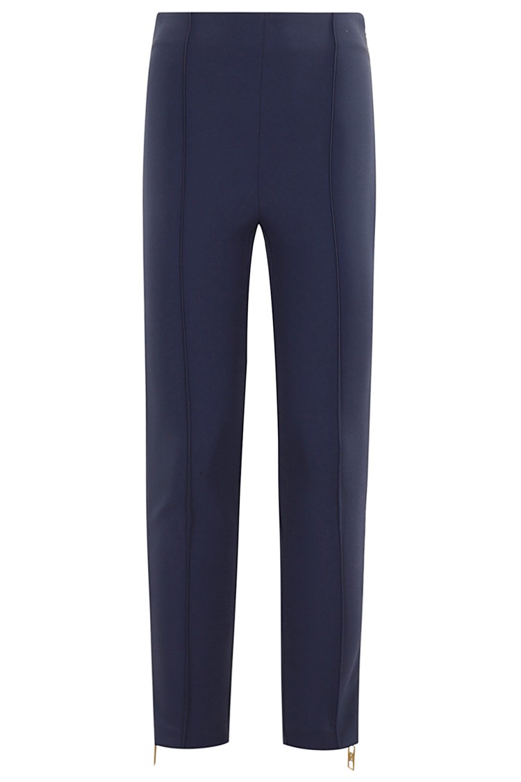 Shop Elisabetta Franchi Zipper Pants In Blue