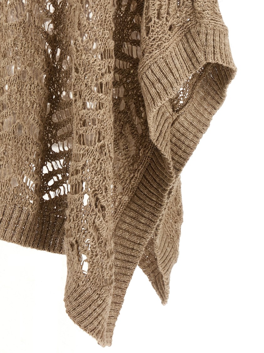 Brunello Cucinelli Foliage Lace Capes Beige In Brown